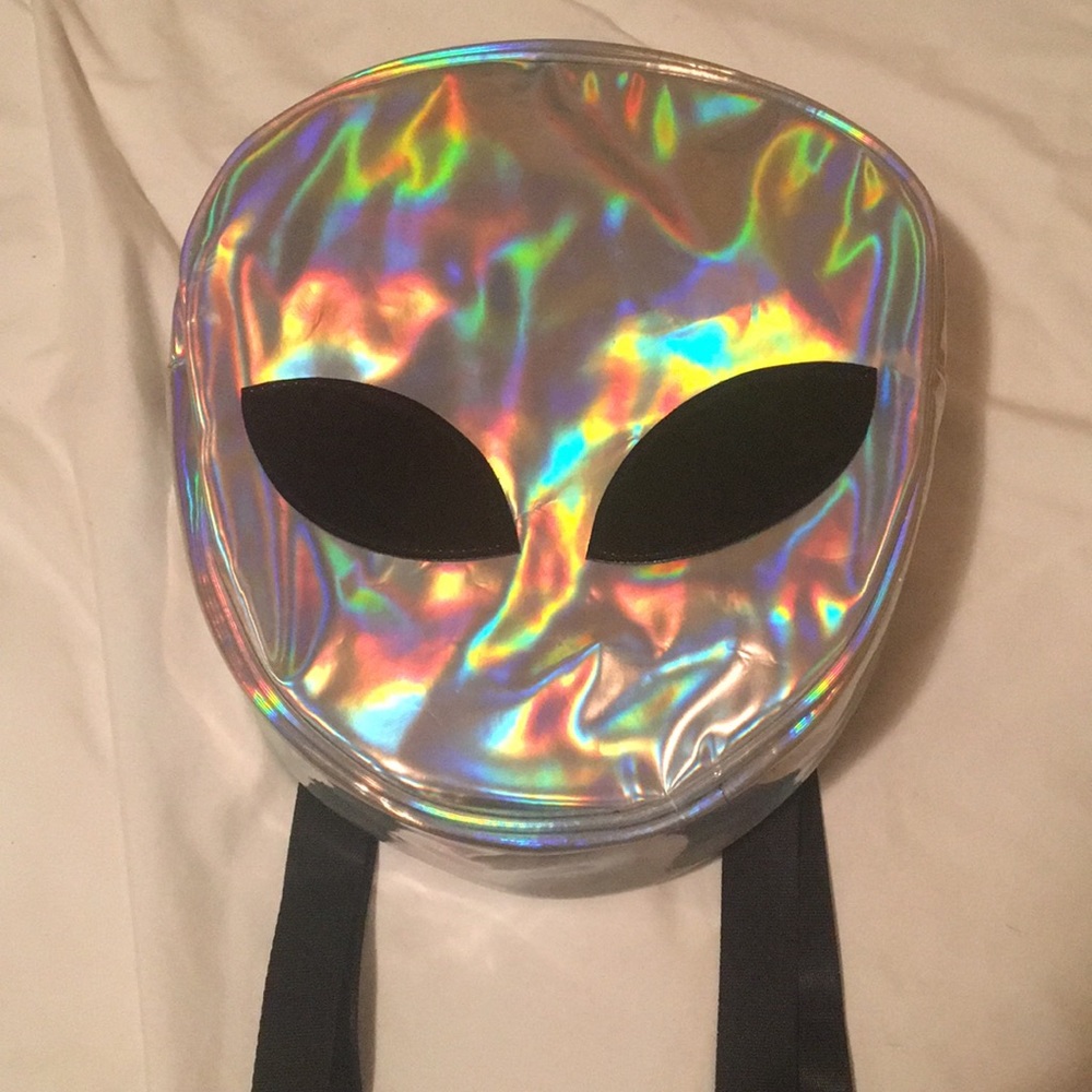 Metallic alien backpack